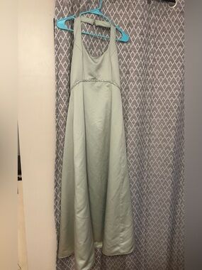 Sage Green Halter Evening Dress